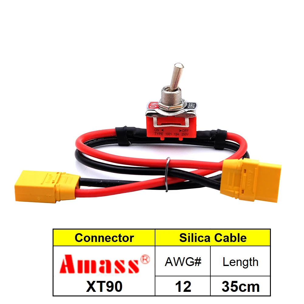 Grote Stroom Hoge Belasting Schakelaar AMASS XT60 XT90 T-Plug Power ON-OFF Toggle 12/14AWG voor eBike RC Vliegtuig ESC Motor Aansluiten
