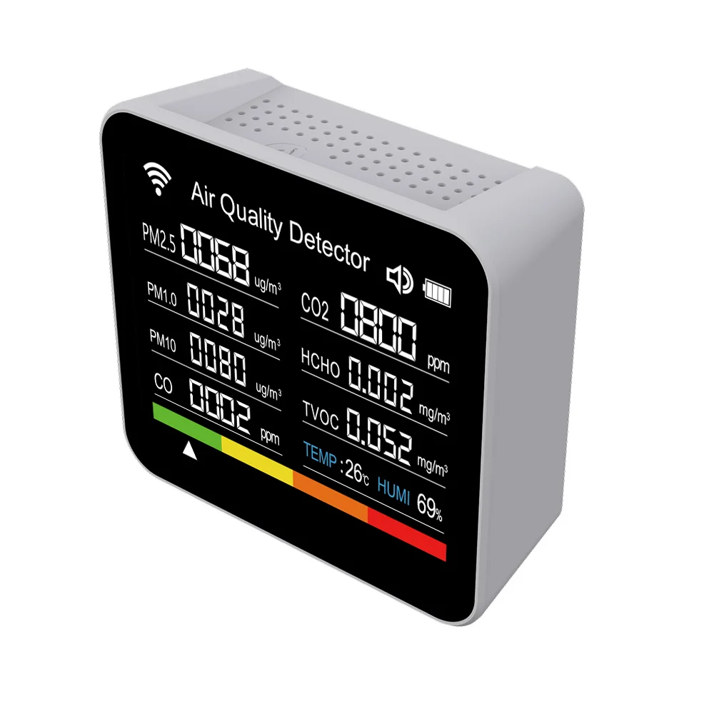 14-in-1 Tuya Smart APP WIFI Air Quality Monitor CO2, CO, PM2.5 Formaldehyde TVOC