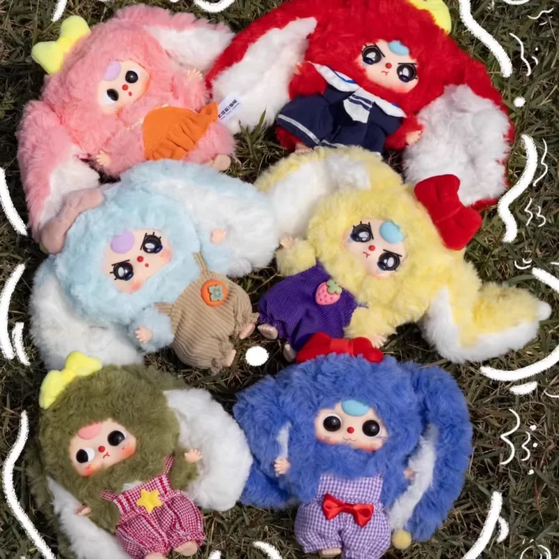 Babytrês genuíno vinil boneca de pelúcia figura de ação série 2 macaron pequeno coelho retorna v2 caixa cega boneca de pelúcia brinquedo colecionável gif