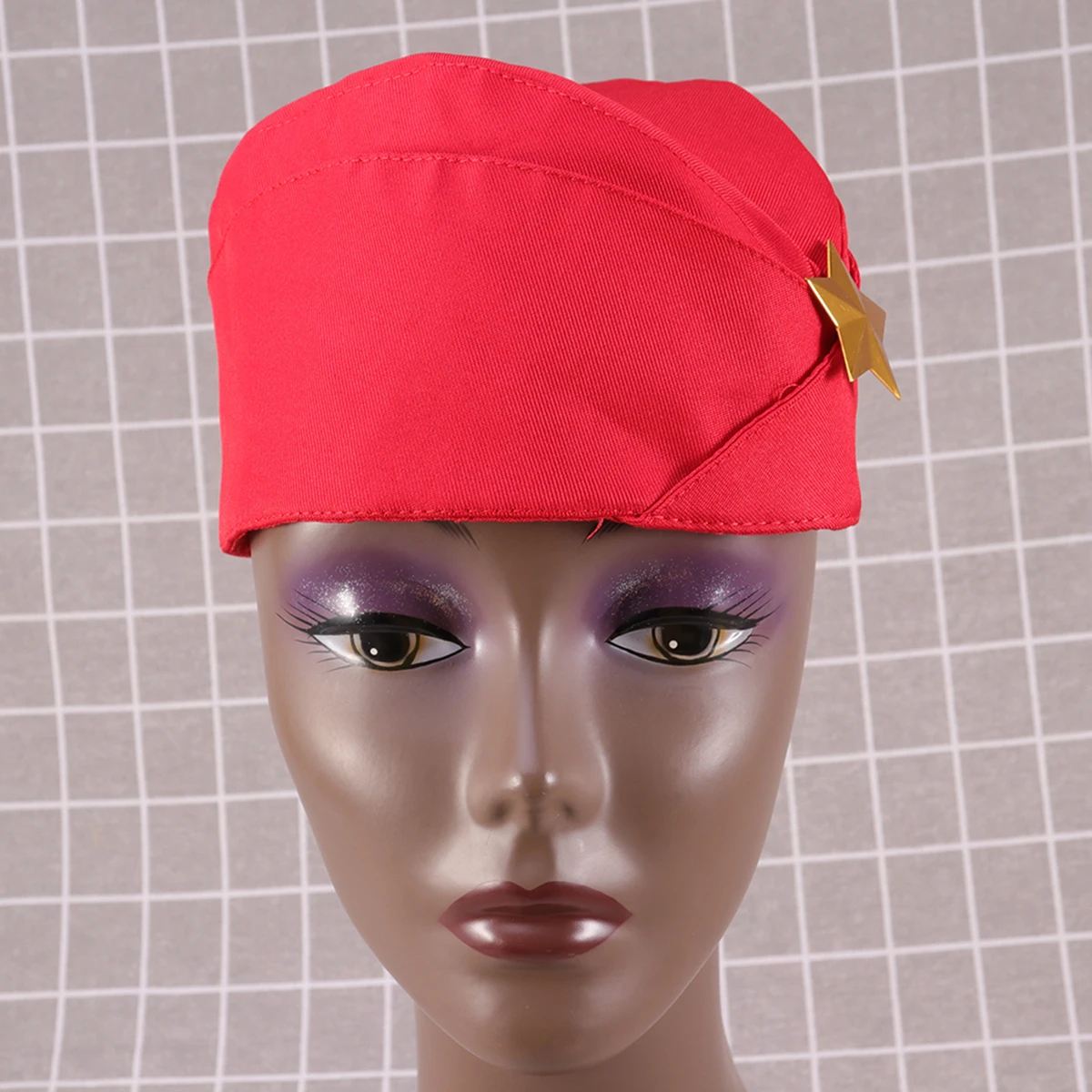 

1Pcs Red Canvas Beret Sailor Dance Hat Military Style Performance Party Square Dance Steady Lightweight Tricorne Cap