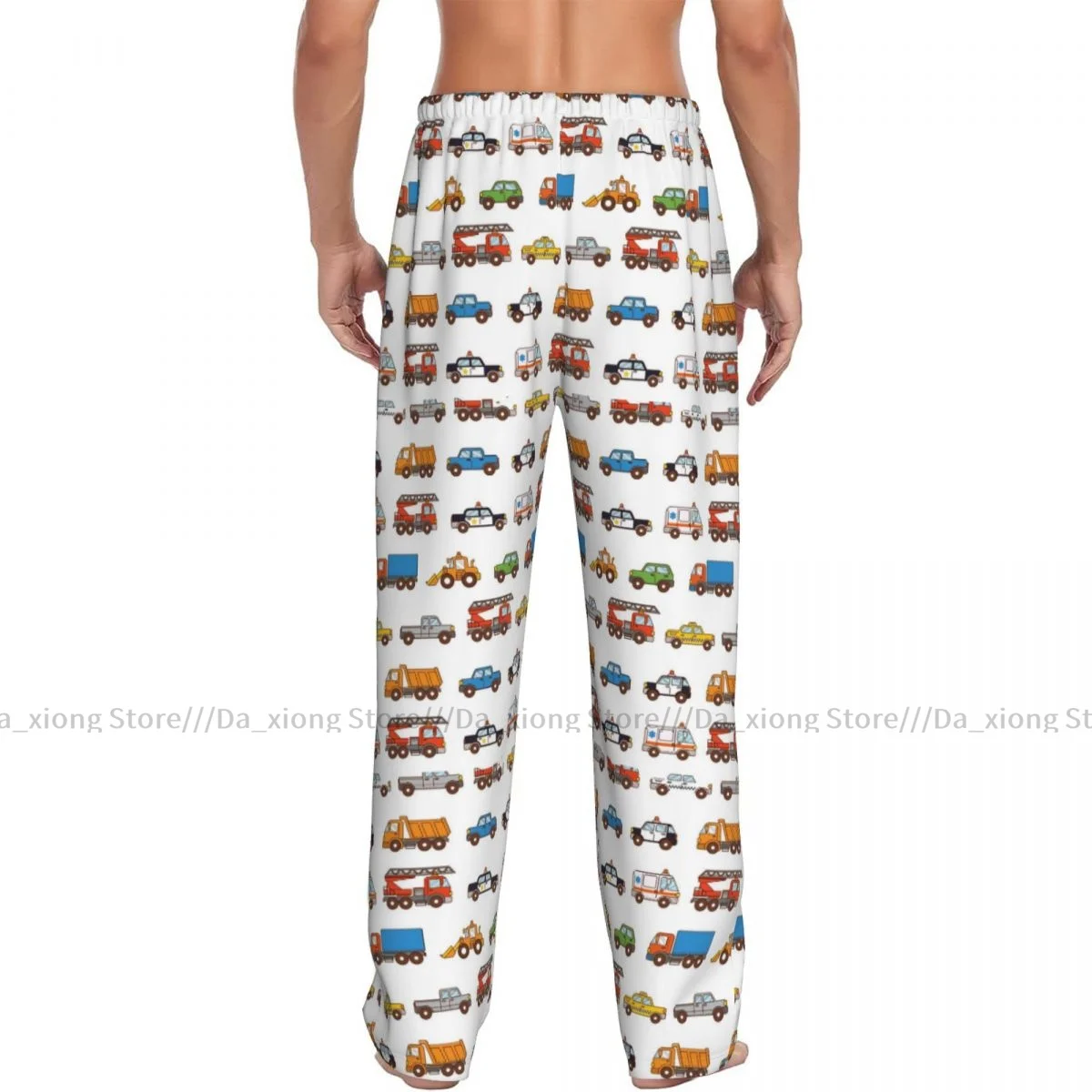 Men Sleep Bottoms Male Lounge Trousers Men\'s Cartoon Cars Pajama Pants