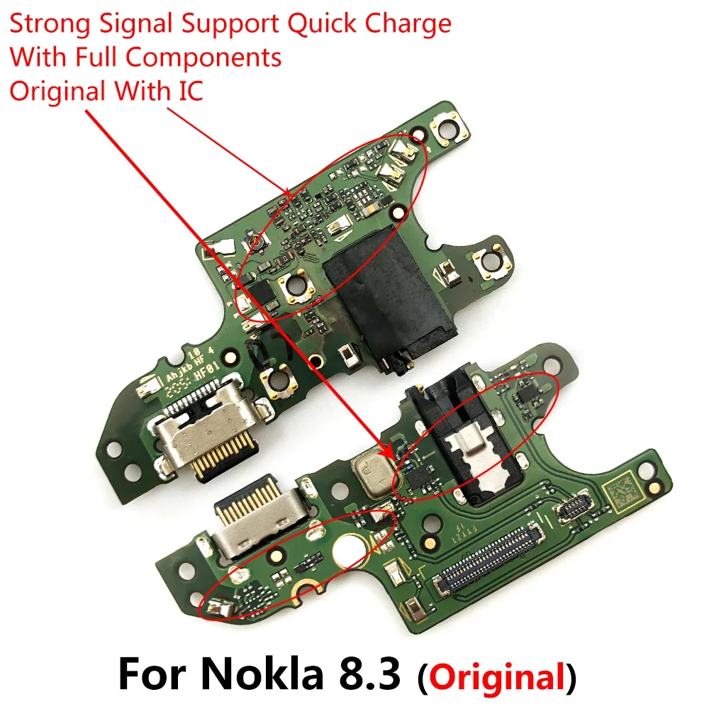 

10 шт. Оригинальный Новый USB-разъем для зарядки док-станции гибкий кабель с микрофоном для Nokia 8,3 Соединительная пластина