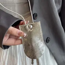 Pull out Type Halter Key Bag Key Organizer Housekeepers Key Holder Neck Hanging Key Bag Solid Color Korean Style PU Key Wallets