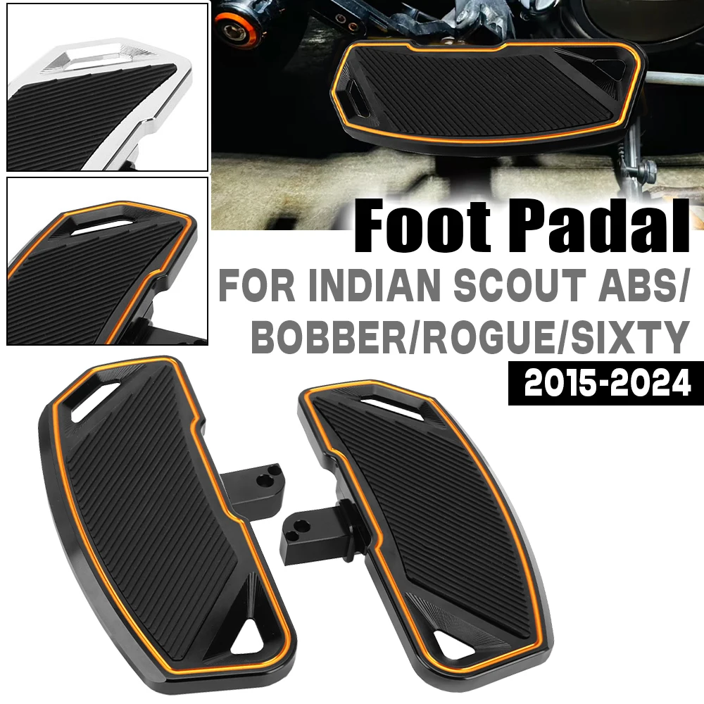 

For Indian Scout Rogue Sixty ABS Bobber Twenty Passenger Floorboards Rear Footboard Motorcycle Footpegs Rest Pedal Wide Footrest