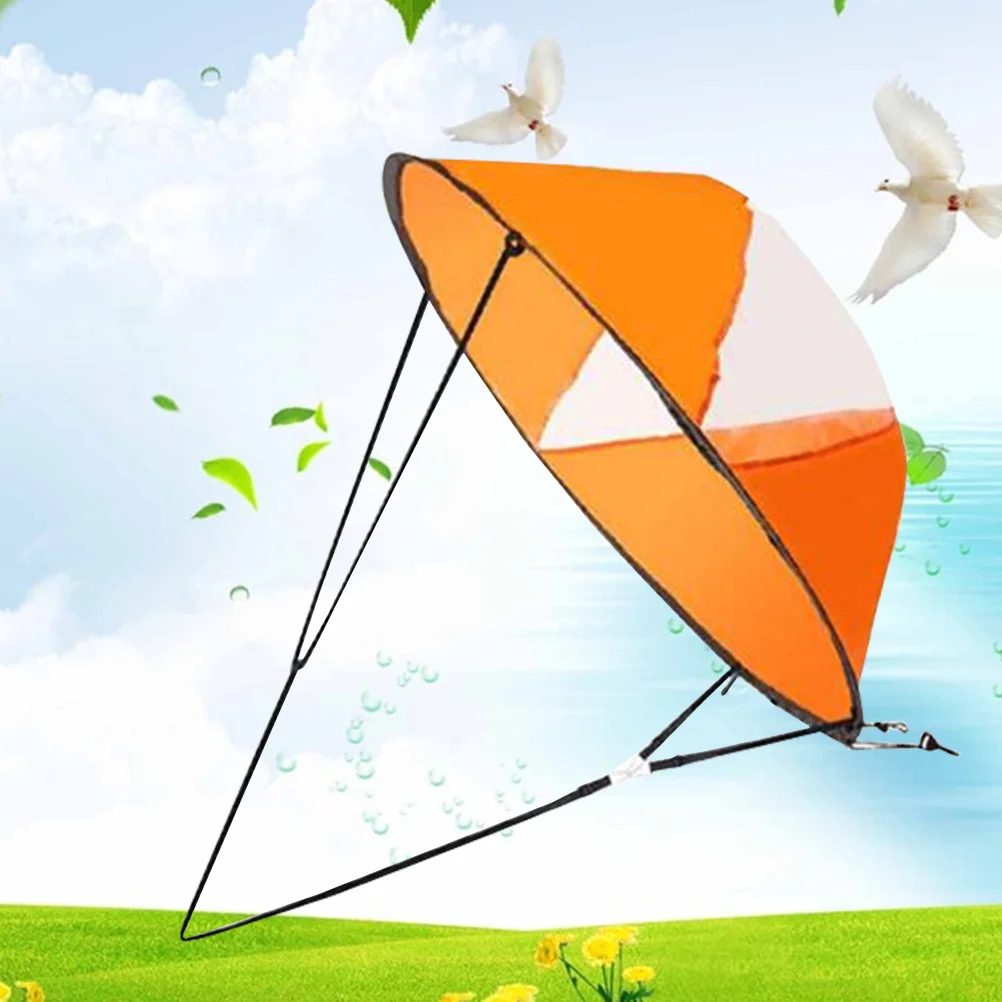 

Foldable Kayak Sail Scout Downwind Wind Paddle Popup Canoe Kayak Sail with Clear Window Folding Sail Kayak Accessories(Orange)