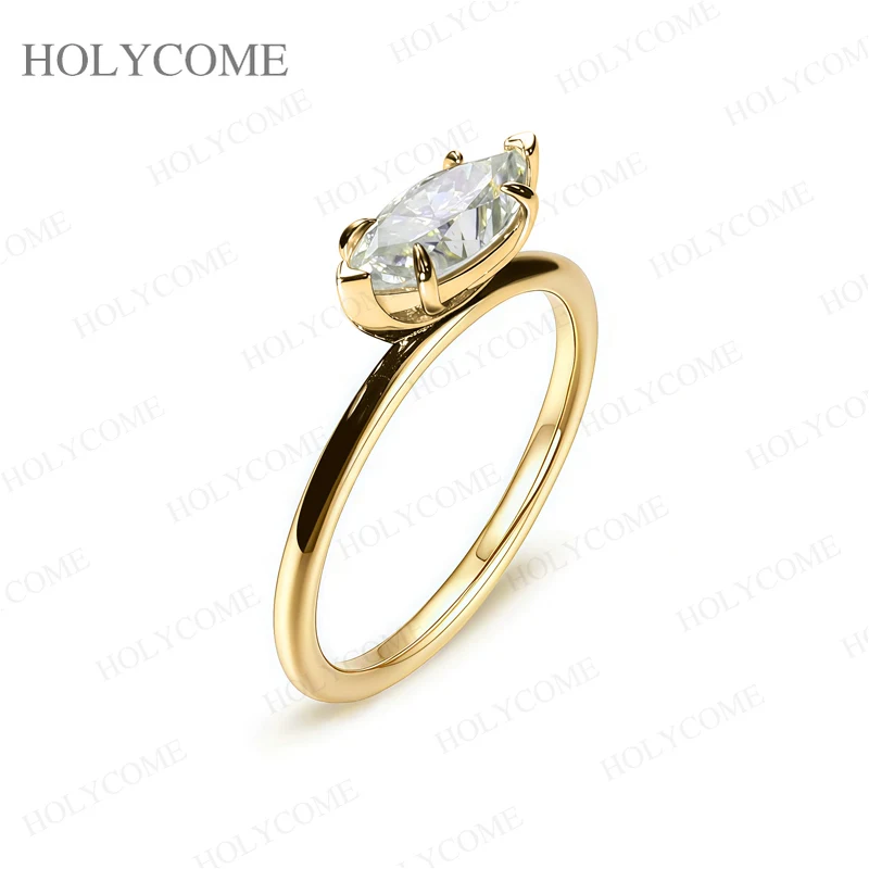 

Custom Ring Moissanite Marquise 5x10mm VVS1 D Color 925 Sterling Silver Sparkling Jewelry Wedding Birthday Gifts For Women Men