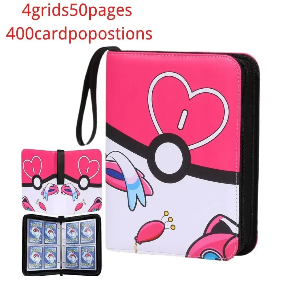 Segregator Trading Card para Pokemon, Cartão Coleção Binder, Titular do 3) personalizado com 50 mangas, 400 bolsos