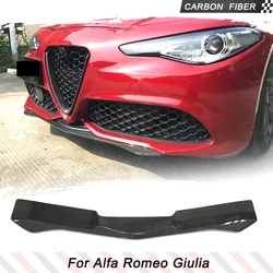 Car Front Bumper Lip Chin Splitters Apron Cupwings for Alfa Romeo Giulia Base Sedan/ Sport 4-Door 2015-2020 Carbon Fiber