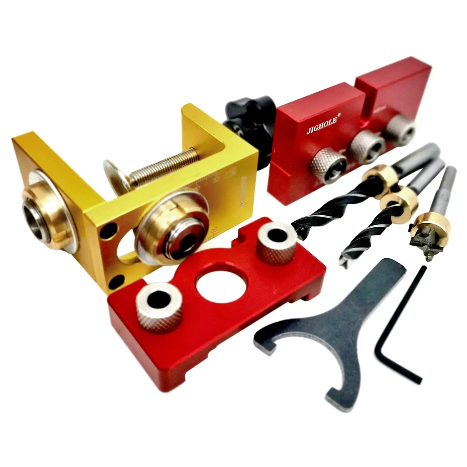 

Dowel Drill Joinery Screw Kit Adjustable Drilling Guide Locator Kit for Door Bed Cabinet