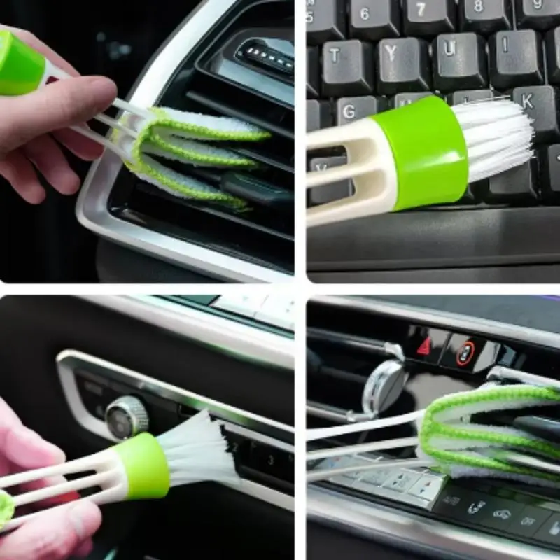 1 قطعة ملحقات فرشاة تنظيف السيارة فرشاة تنظيف نافذة تكييف الهواء للسيارة فرشاة متعددة الوظائف