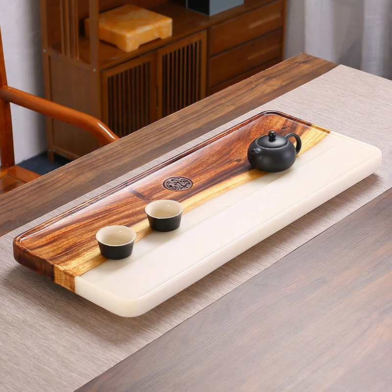 

Ceremony Coffee Tea Tray Living Room Breakfast Smoking Hospitality Tea Tray Coasters Rectangle Bandeja Madera Home Decorationgs