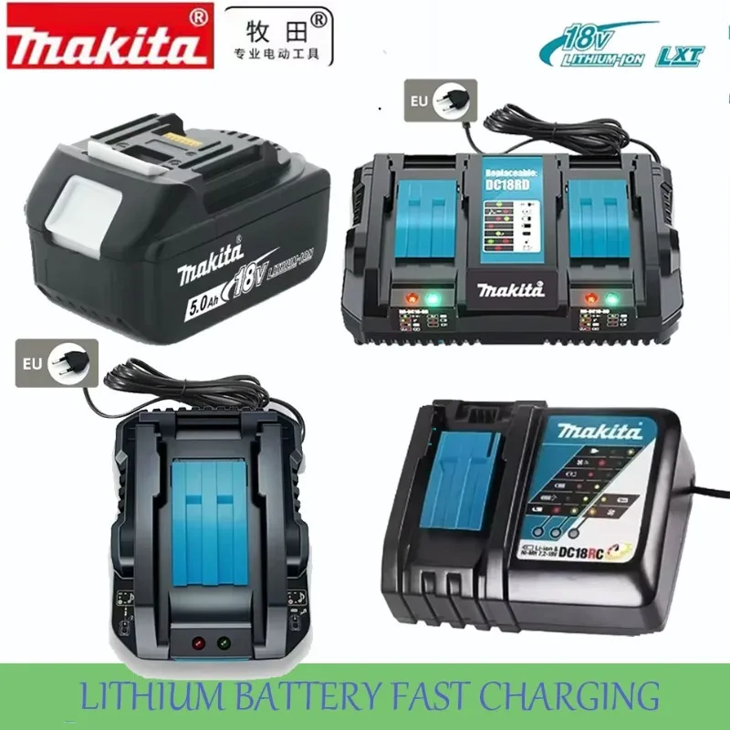 100% original  Makita 18V charger, fast charging, with rechargeable battery, Makita BL1830 BL1830B BL1840 BL1850 BL1850B