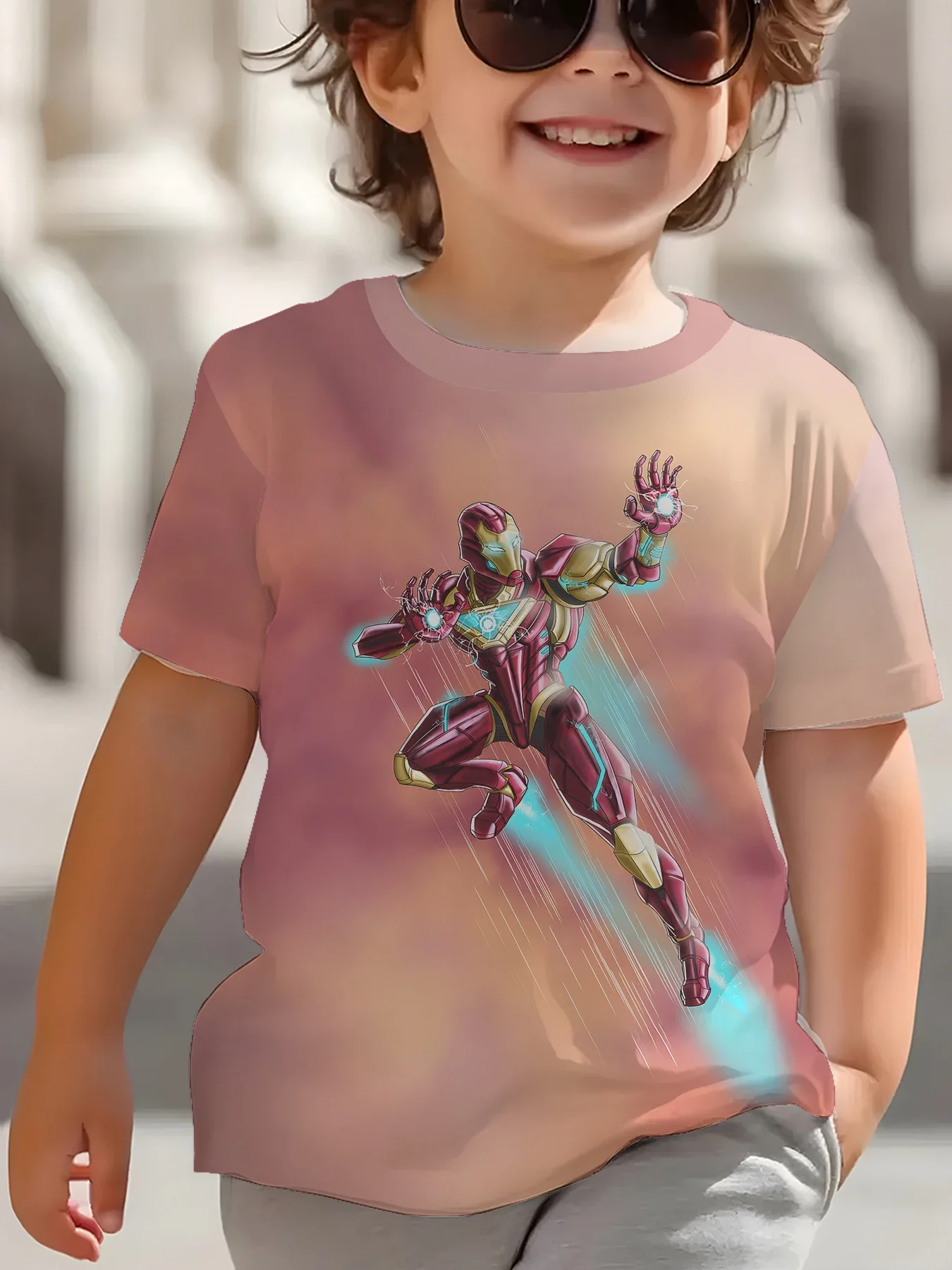 

Iron Man Children's T-shirt Short Sleeve Baby Summer Clothes Top Shirts T-shirty Tops Clothing 2025 Kids Korean Boy Child Boy's