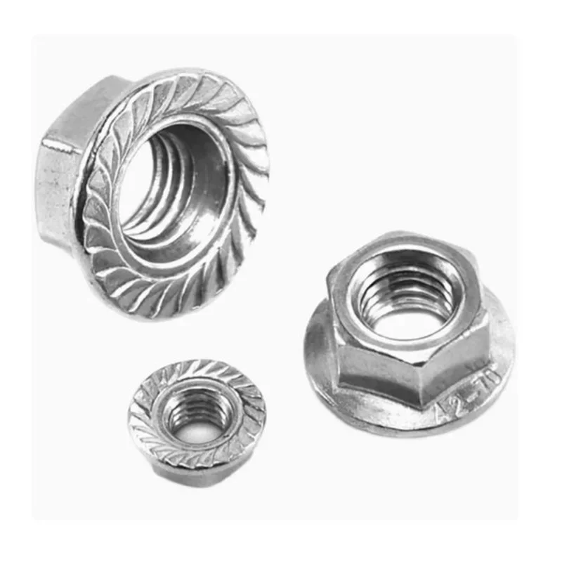 

M2.5 M3 M4 M5 M6 M8 M10 M12 M14 M16 M20 High Quality Stainless Steel Hexagon Hex Head Serrated Flange Nut DIN6923