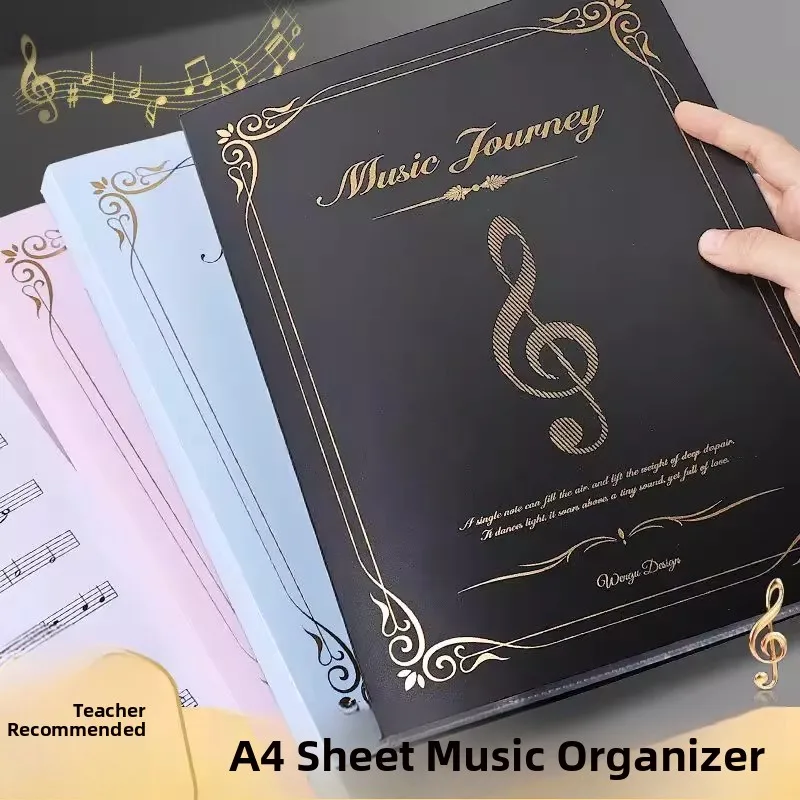 Transparent Music Score Clip Holder Piano Specific Clip Music Folder A4 Document Folder Reversible Music Score Album
