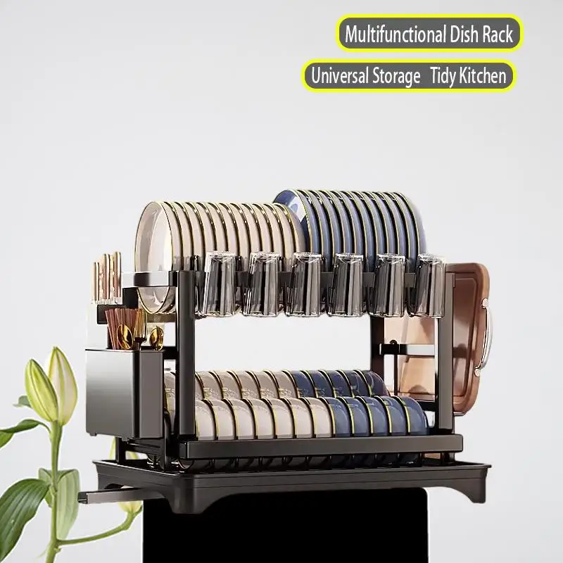 

Multi-functional Kitchen Storage Rack and Dish Draining Rack, The Ultimate Solution for Organizing Your Kitchen Space