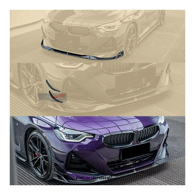 

ForBMW G42 M240 Carbon Fiber Front Lip Wind Knife New Condition Bumper with Exhaust Cut-Outs
