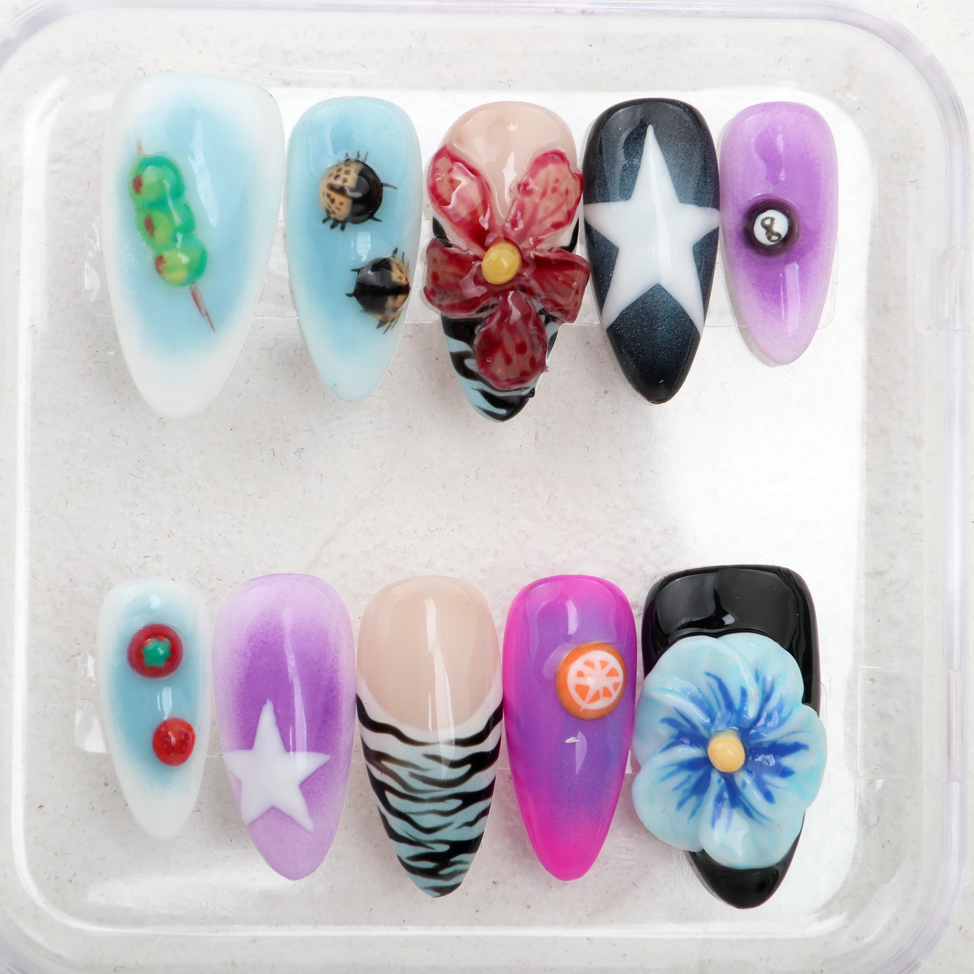 0Pcs 3D Flower Autumn Nails,Custom Press On Nails,Luxurious Christmas and Holiday Nail,Fake Nails Free Style Black Gold Luxury