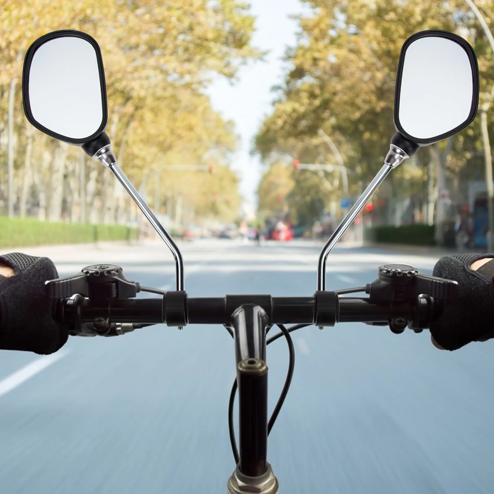 1Pair Wear-Resistant Cycling Mirror Adjustable Wide Angle View Suitable for Mountain Road Folding Bikes Scooter Commuter