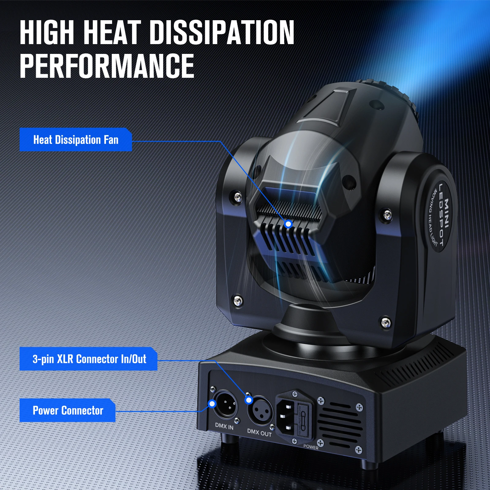 2PCS 30W Spot Moving Head Light Beam Stage Effect Lighting Projector DMX Voice Control for Disco Party Concert Wedding Theater