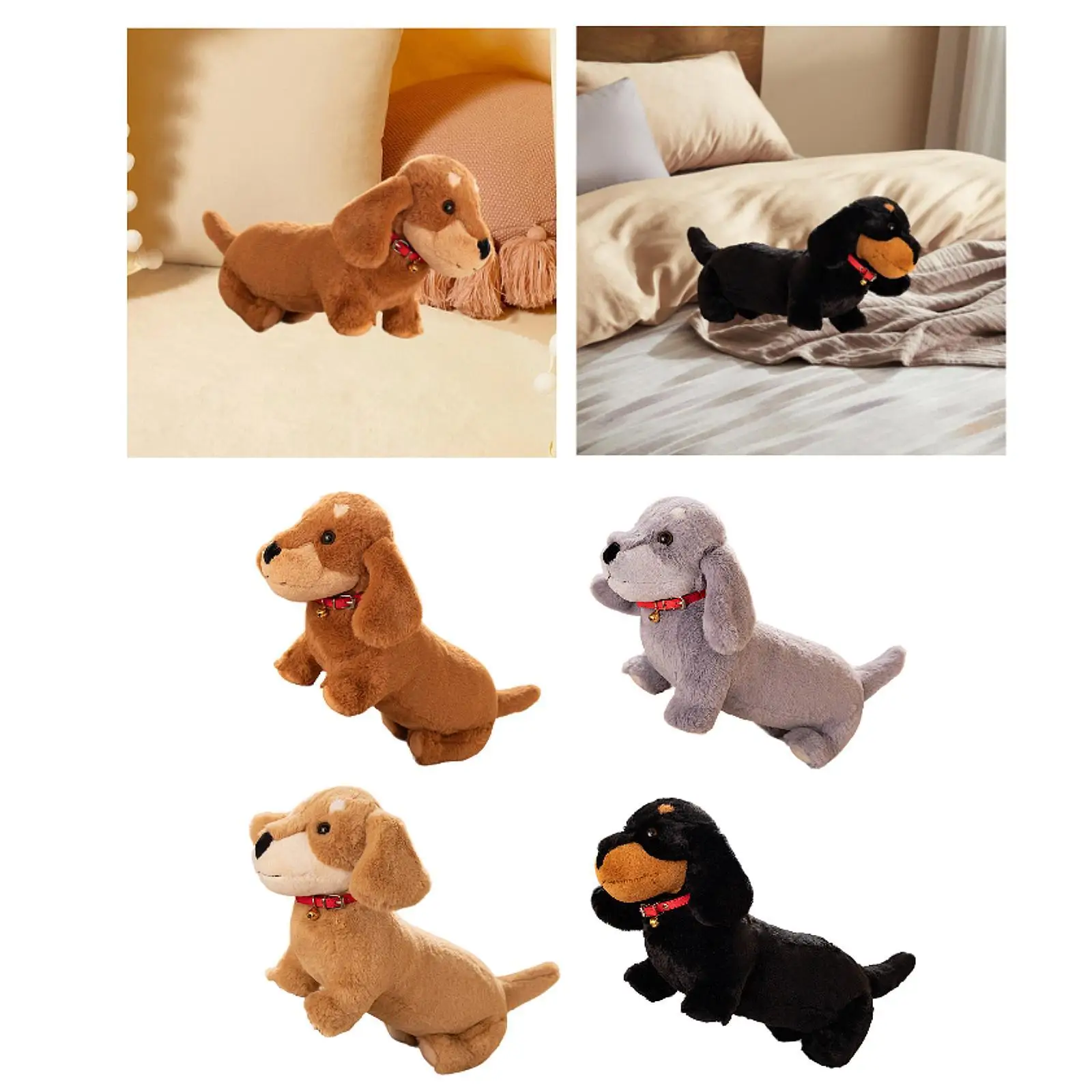 Muñeco de perro de peluche suave, decoración del hogar, cachorro acogedor de dibujos animados abrazable, Animal relleno para niños, adultos, adolescentes, regalos de cumpleaños