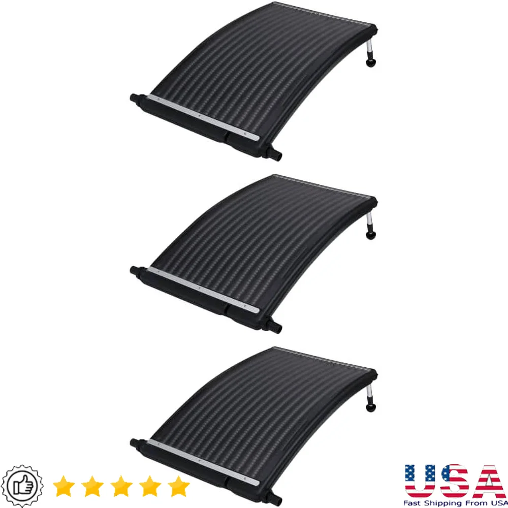 Curved Solar Pool Heating Panels Eco-Friendly High Efficiency Solar Heater Above-Ground Pools with Adjustable Legs Easy