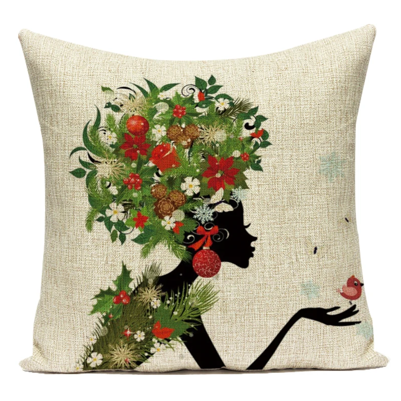 Flower Fairy Girl Butterfly Square Polyester Cushion Covers Soft Touch Pillowcase for Sofa Car Bed Home Decorative