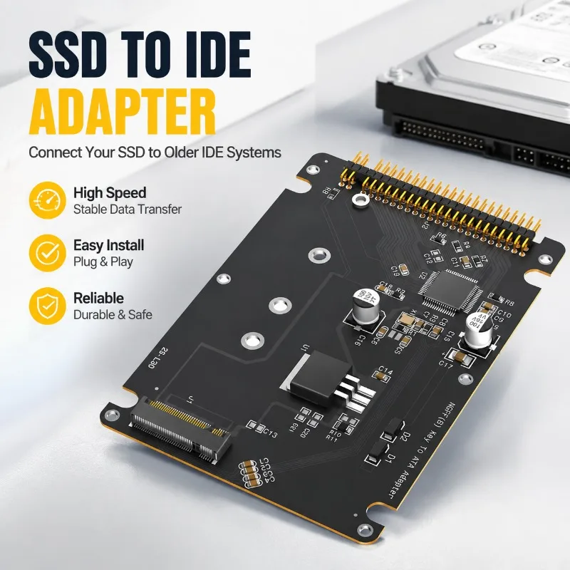 NGFF B Key SSD to IDE Adapter, MSATA SSD to IDE Converter for Hard Drive