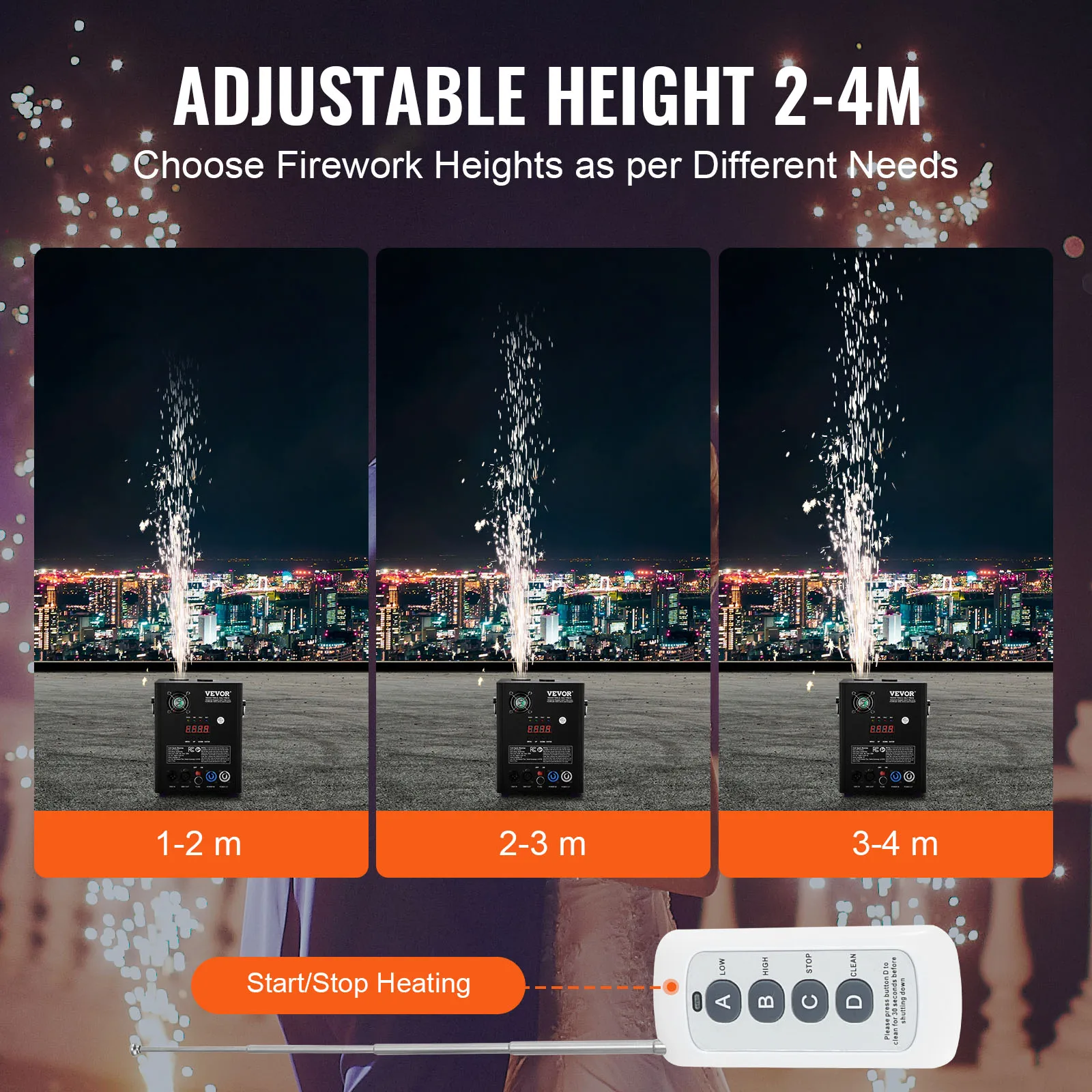 500/700W works Controller Four- Mode  Machine with Aluminum Alloy Casing for Bars Parties Nightclubs 2-4M