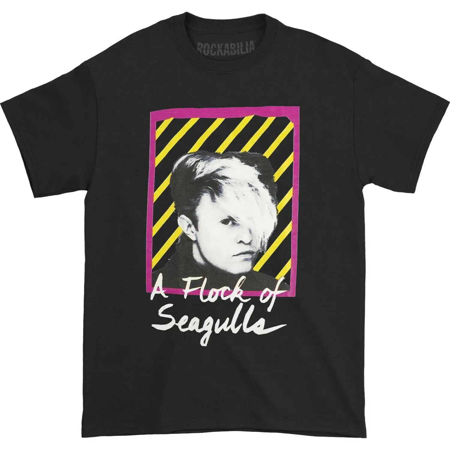 Men'S A Flock Of Seagulls Neon T Shirt Xx Large Black