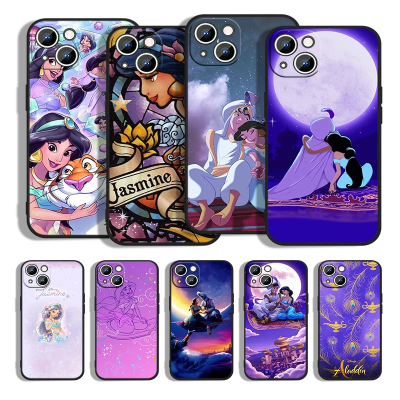 Aladdin and the magic lamp For Apple iPhone 13 12 11 Pro Max mini XS XR X 8 7 6S 6 Plus Black Silicone Soft Phone Case Coque