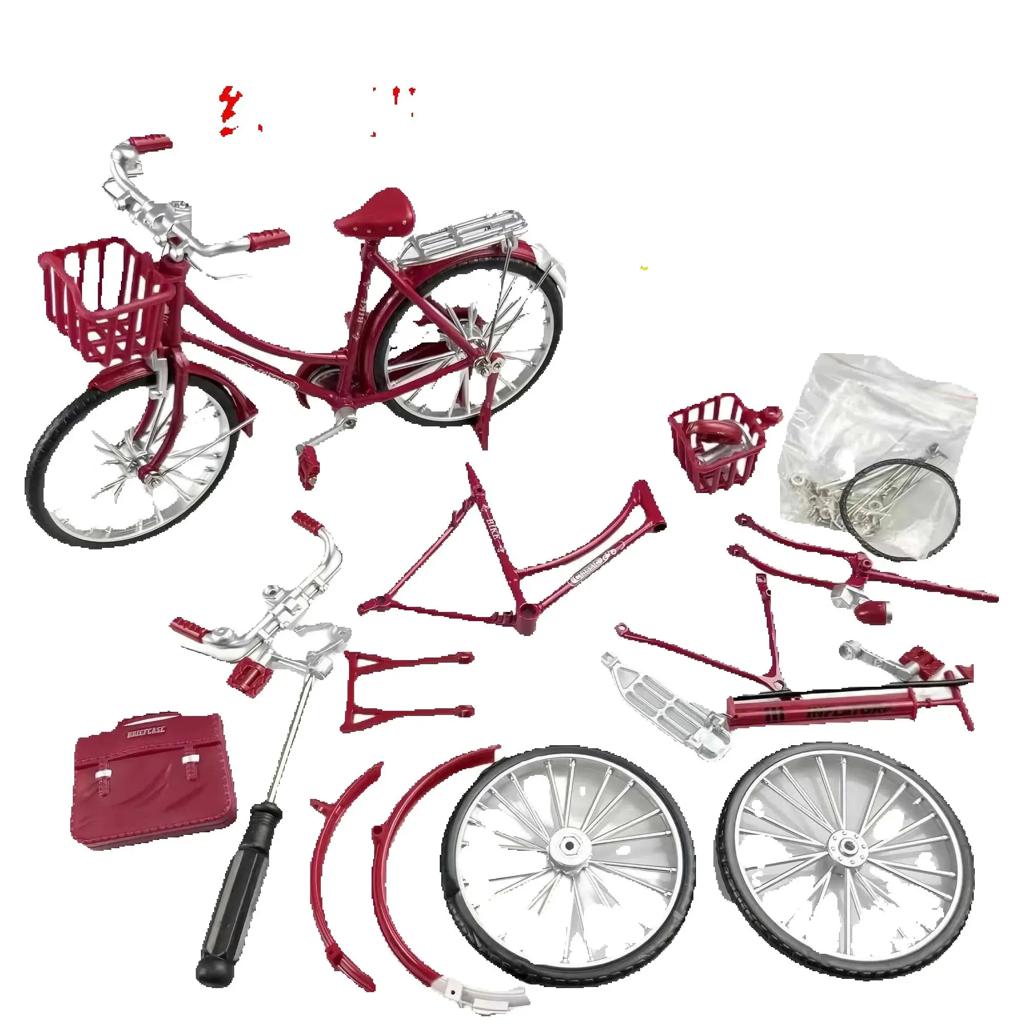 

"Vintage China Post 28'' Alloy Bicycle Model Kit - DIY Handmade Desktop Decor H-20029