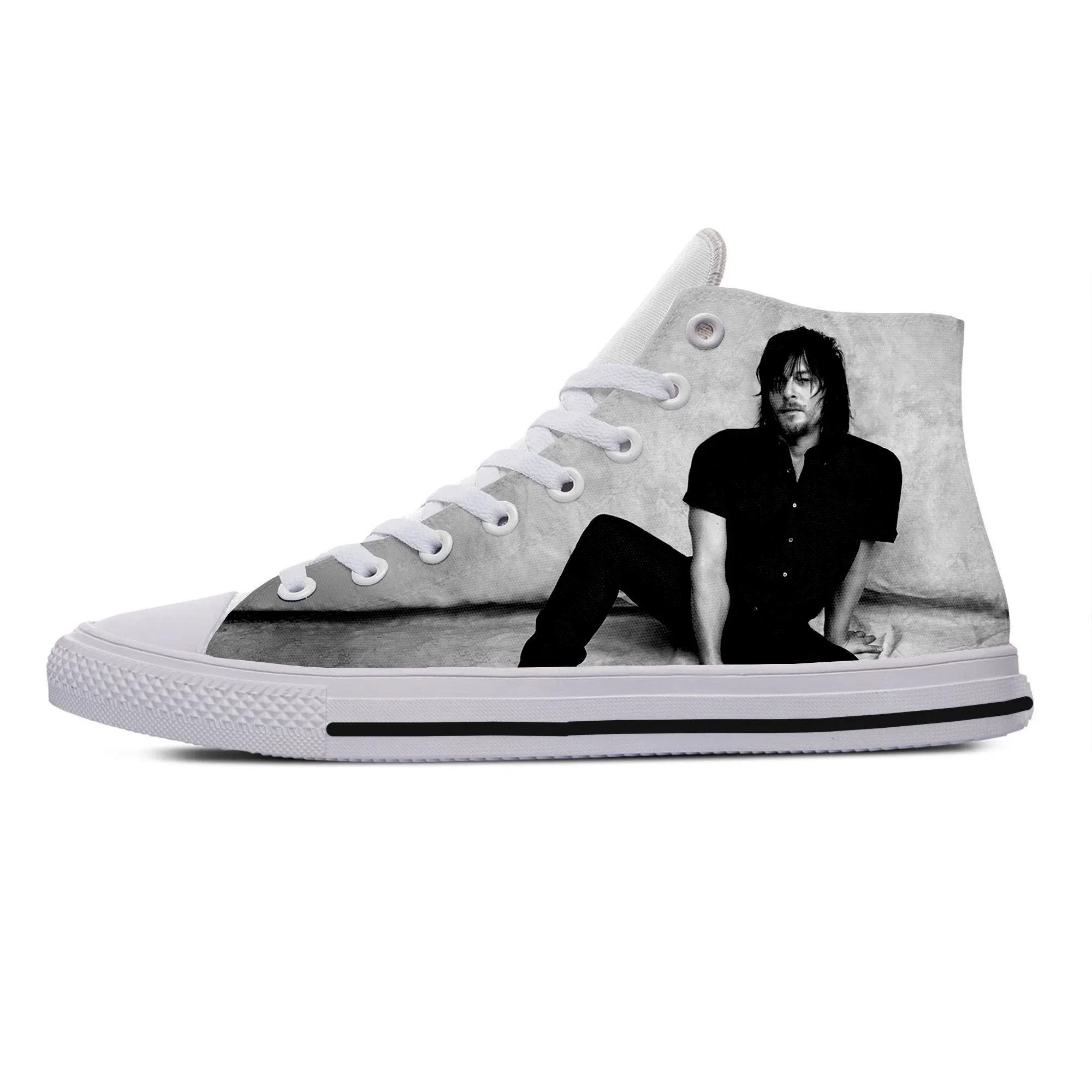Hot Cool Summer Fashion Norman Reedus High Sneakers Men Women High Quality  Handiness Casual Shoes High Help Classic Board Shoes