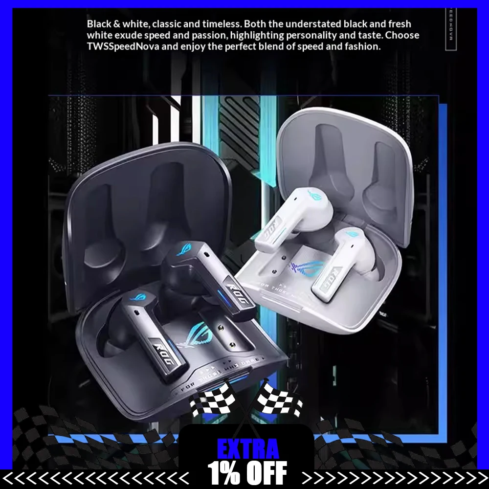 

Беспроводные наушники ROG Come TWS SpeedNova с активным шумоподавлением (ANC), сенсором костной проводимости и диафрагмой, игровые аксессуары для гарнитуры