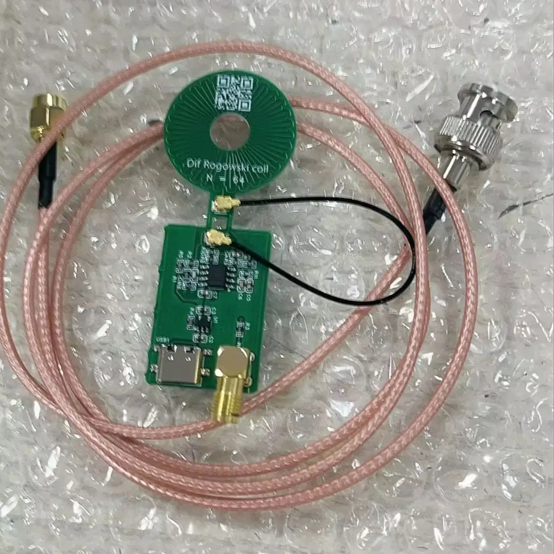

High-frequency Rogowski Coil Current Probe, Current Range +-10A, Noise Floor 60mA
