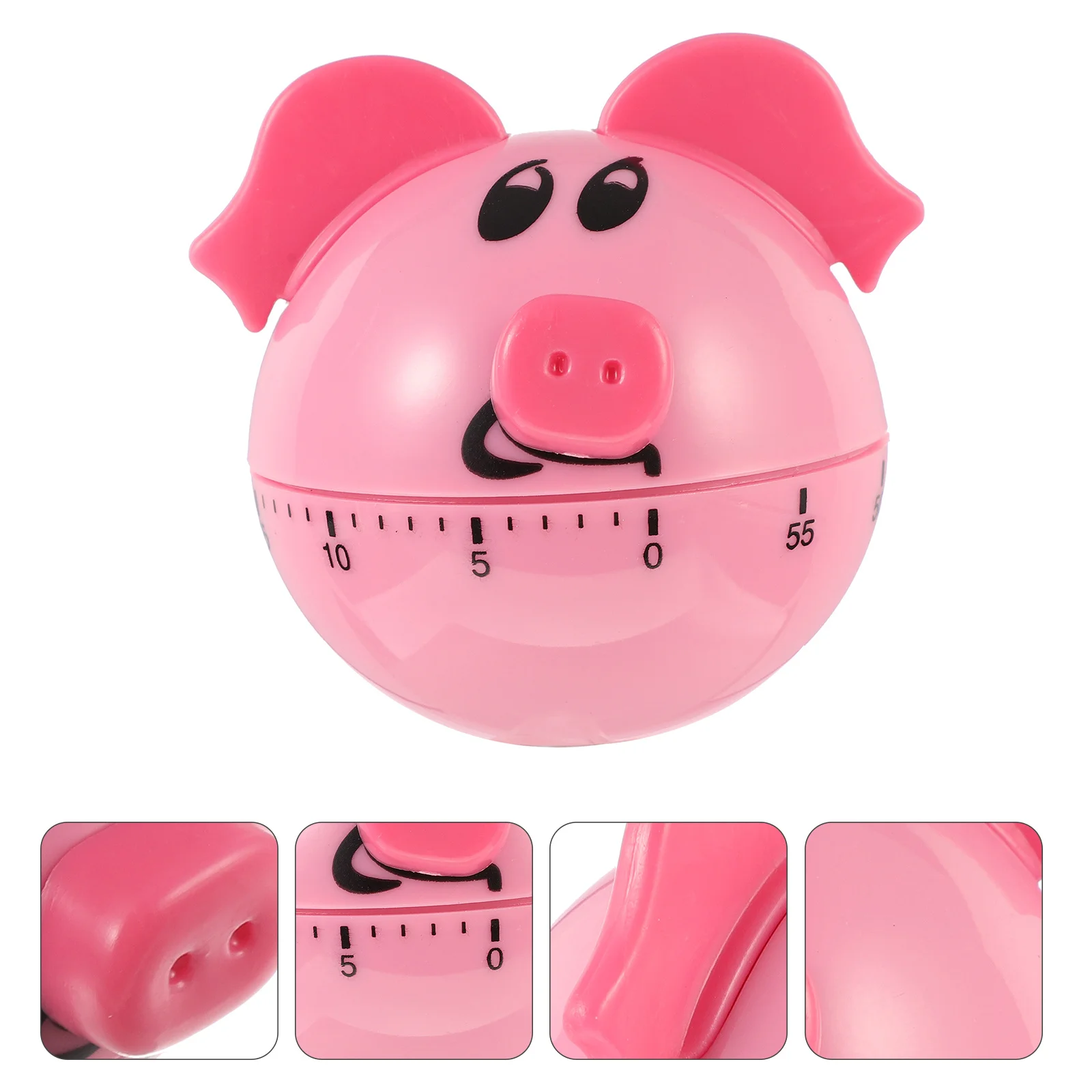 

1Pcs Kitchen Timer Pink Pig Creative Cartoon Mechanical Timer for Cooking Baking Countdown Reminder Kitchen Reminders