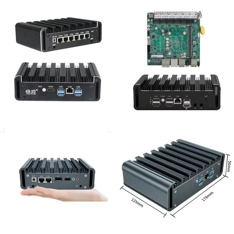 Custom OEM ODM Wholesale Hot Fanless Soft Router G31 J4125 6LAN i211 DDR4 Ethernet Mikrotik Kerio iKuai Industrial Mini PC