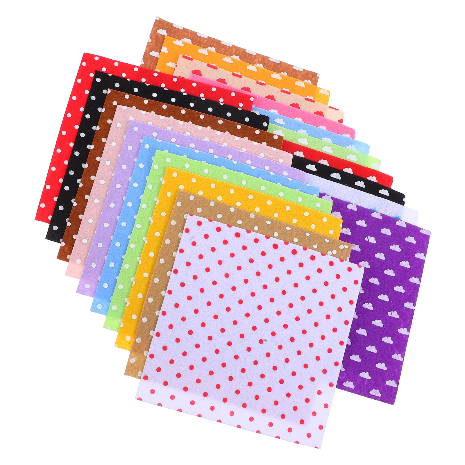 

20pcs Nonwoven Fabric Craft Material Flower Dot Printed Square For Diy Sewing Patchwork Projects Artificial Flowers Coasters