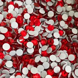 1440pcs SS12 16 Siam Red Hotfix Crystal Rhinestones DIY Crystal Glass Flatback Rhinestone Nail Art Supplies Jewelry Accessories