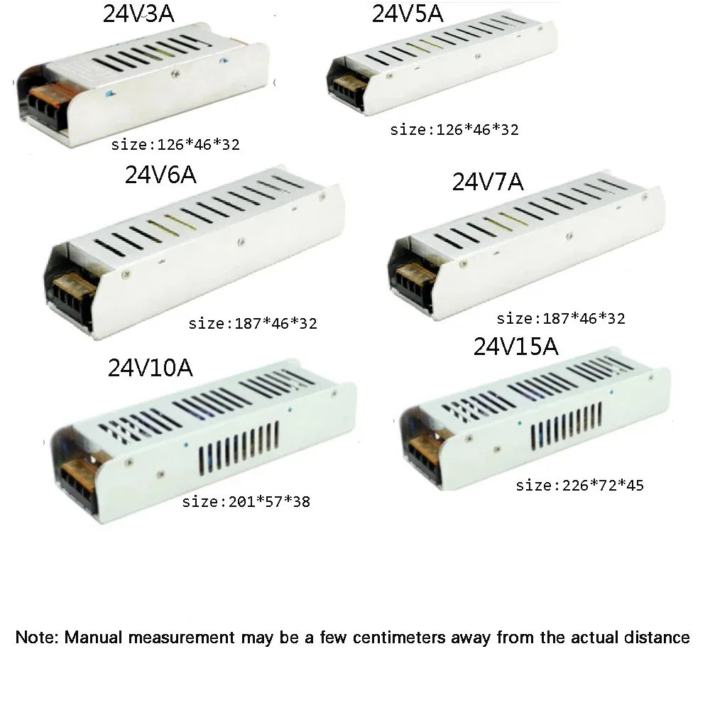 Strip Switching Power Supply DC 12V 24V 24W 60W 360W 600W Light Transformer AC 170-240V Source Adapter SMPS For LED Strips CCTV