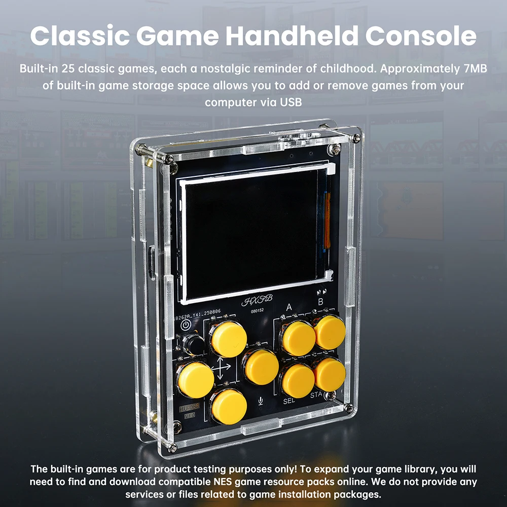 

DIY Game Console electronic kit 25 classic games LCD gaming console with weather,clock,xiaozhi AI multi-functional Palm Game Kit
