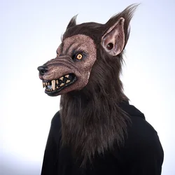 Werewolf Mask Cosplay Horror Bloddy Animal Wolf Head Latex Helmet Halloween Carnival Masquerade Party Costume Props