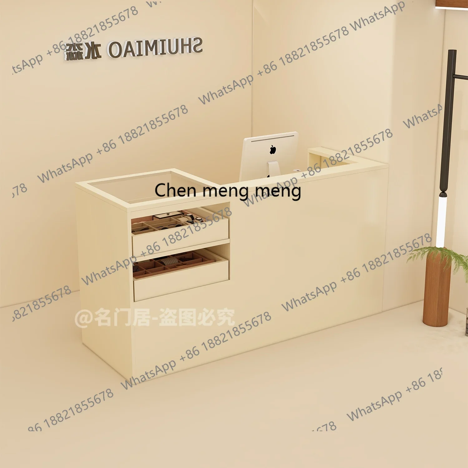 M07 صفحة الخروج على طراز العصور الوسطى، متجر البار، مركز التسوق، مكتب الاستقبال، صالون التجميل، عداد صالون الحلاقة #5