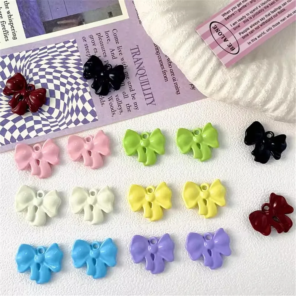 

Macaron-colored Large-ear Shiny Bow Pendant, Diy Handcrafted Beaded Bracelet, Necklace, Earrings, Material Accessories