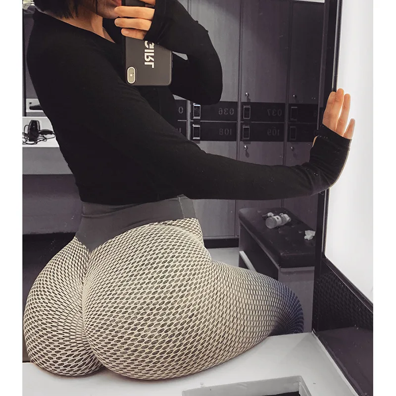 Honeycomb-Leggings de cintura alta para mulheres, Booty Boost, Fitness, Treino, Ginásio, Push Up, Scrunch, Yoga Pants, Bom elástico, Atacado