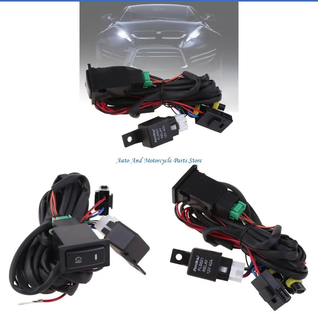 

P9FD DC12V Vehicle Rear Fog Light Lamp with On/Off Switch Button Easy to Install