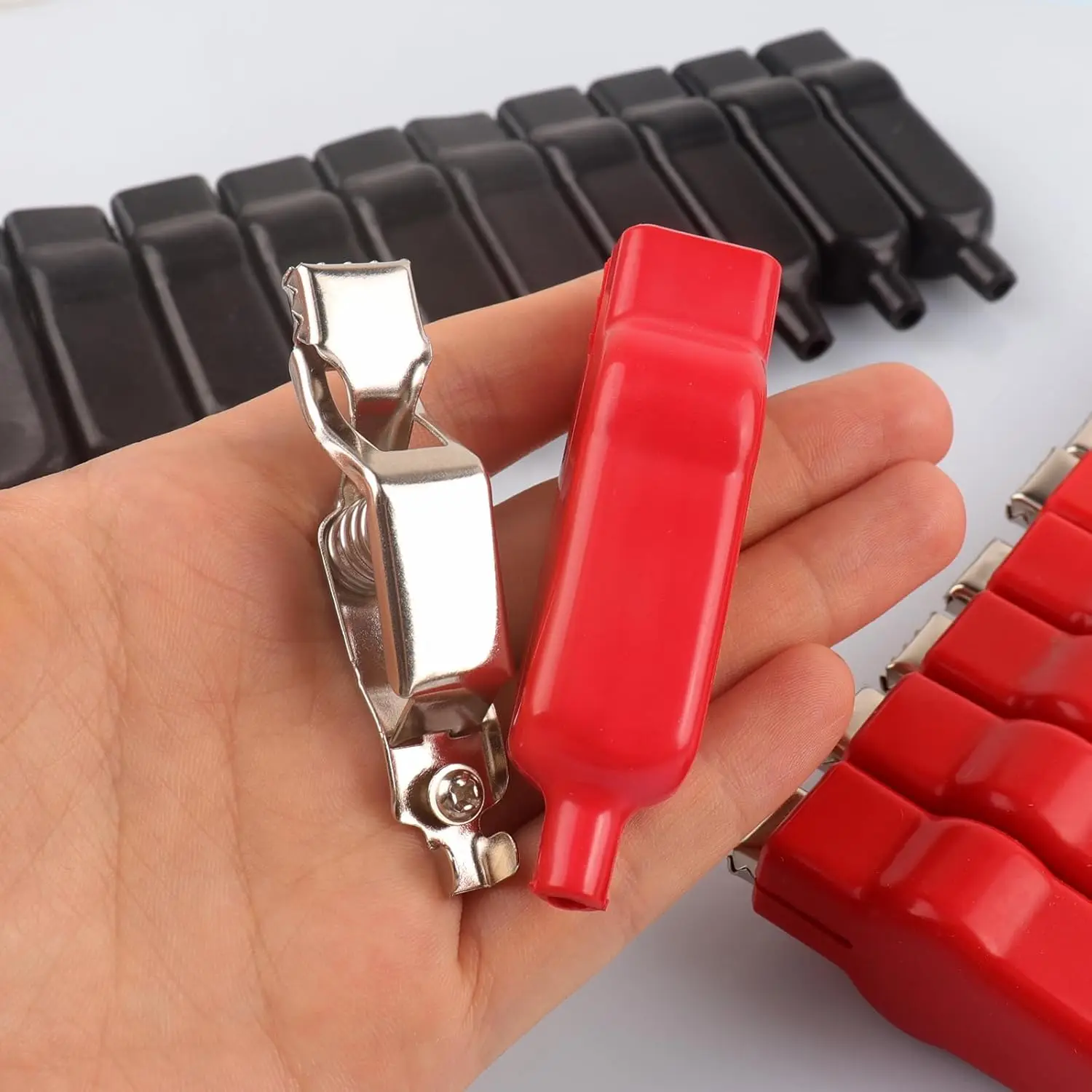 20PCS / 10PCS / 2PCS 헤비 듀티 악어 클립 전기 20A 절연 스프링 장착 자동차 배터리 트럭 운전사 점프 스타트 클램프