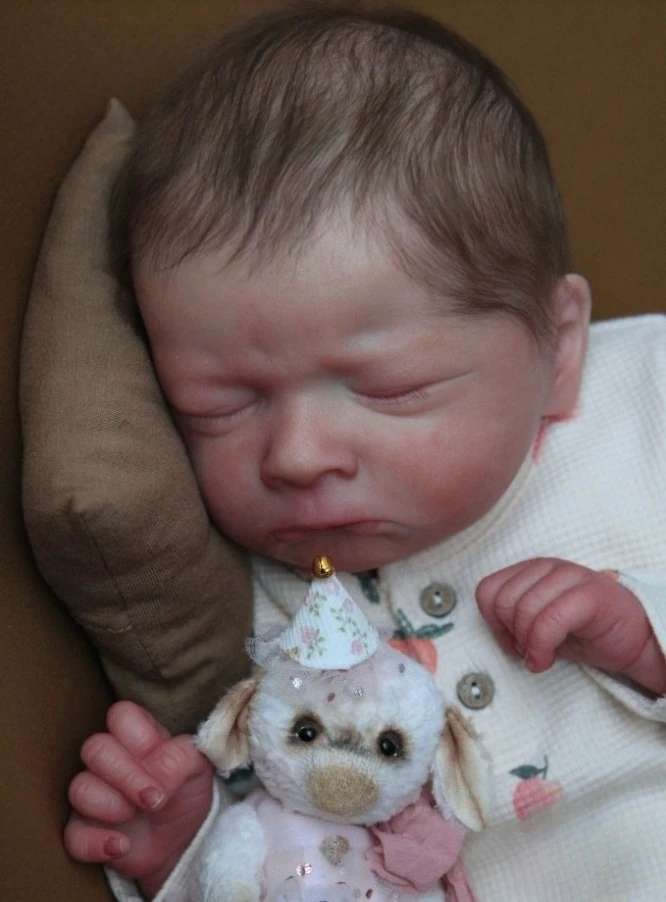 Npk 19''feito à mão de alta qualidade cor fresca inacabada peças diy bebe reborn milão com corpo de pano kit de boneca de toque macio