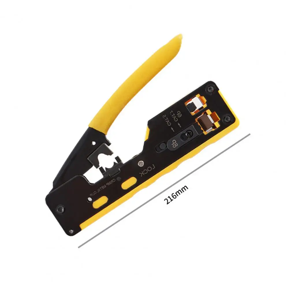 RJ45 Crimper Pass Through Crimping Tool Wire Stripper Cutter For CAT6 CAT5E 8P8C Pass Thru RJ45 Modular Connector