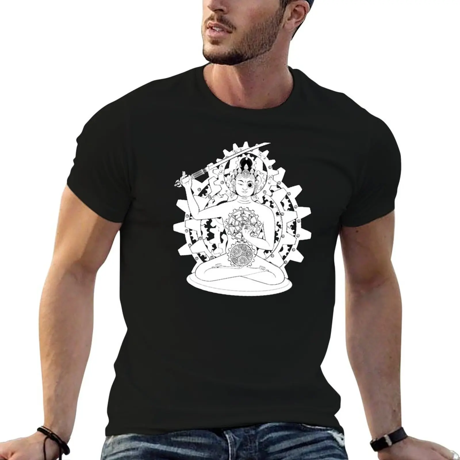 Steampunk Manjushri T-Shirt men t shirt cotton 100% anime tshirt man t shirt summer T-shirt